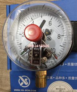 Đồng hồ t 3 kim chân đứng dải đo 0-10 Mpa mặt 100 không dầu